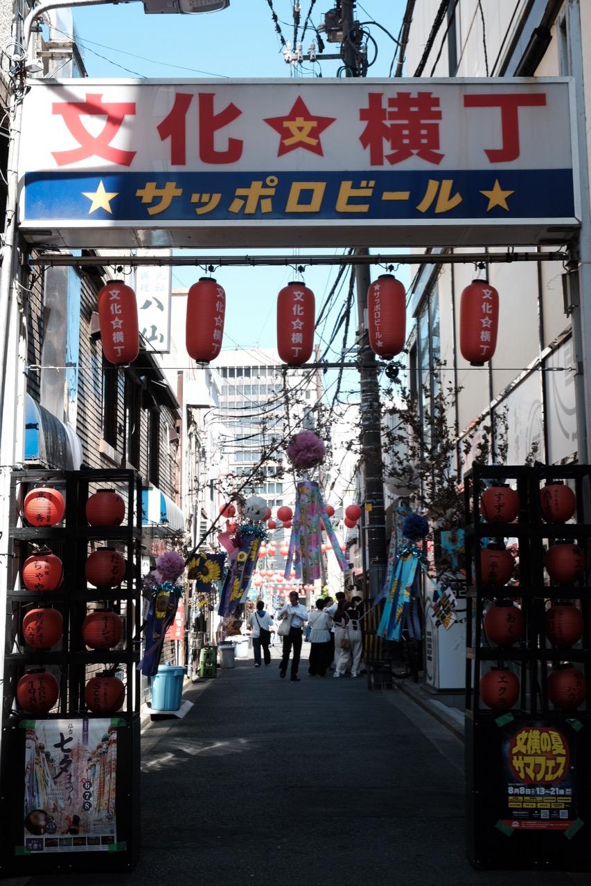 文化横丁の入口
吹き流しがかかっている